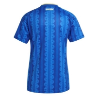 Camiseta Suecia Segunda Equipación Replica Mundial 2026 para mujer mangas cortas